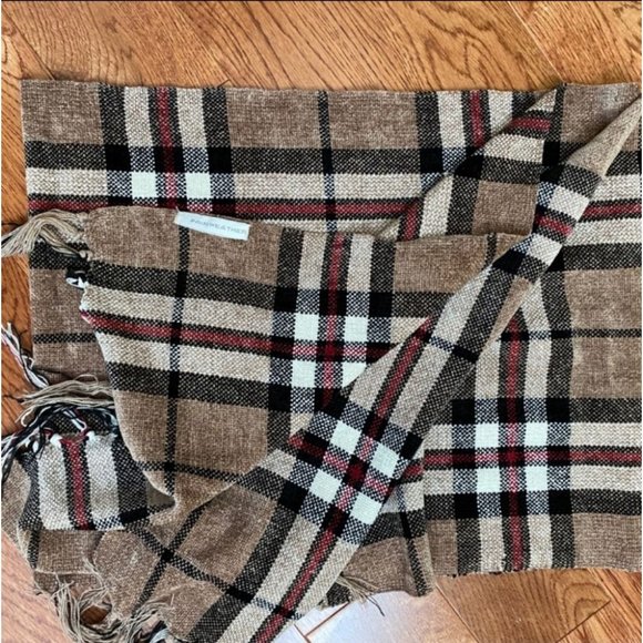 Vintage Chenille Plaid Scarf - Picture 2 of 4